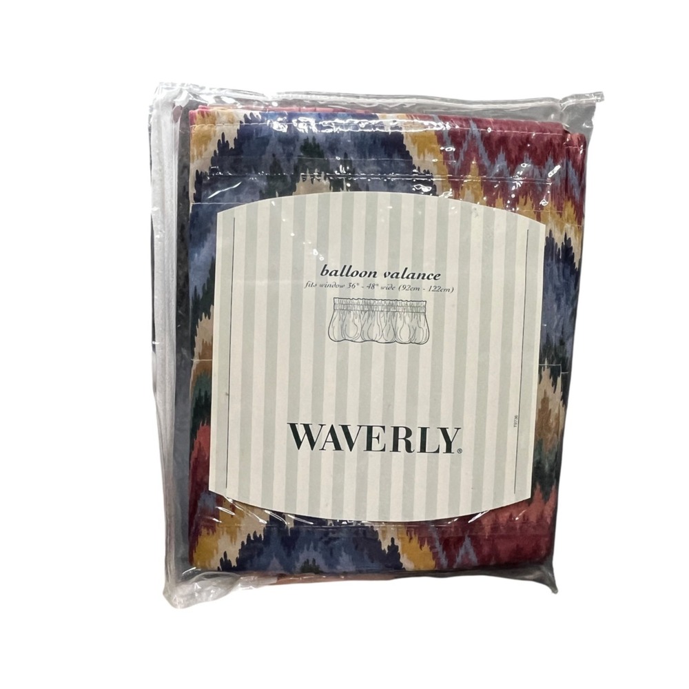 Waverly Balloon Valance Ford Flamestitch Parchment USA 79in X 14 in